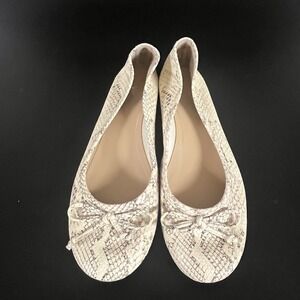 Vionic Callisto Women's Flats 8M Cream Snake Skin  Animal Print Orthopedic